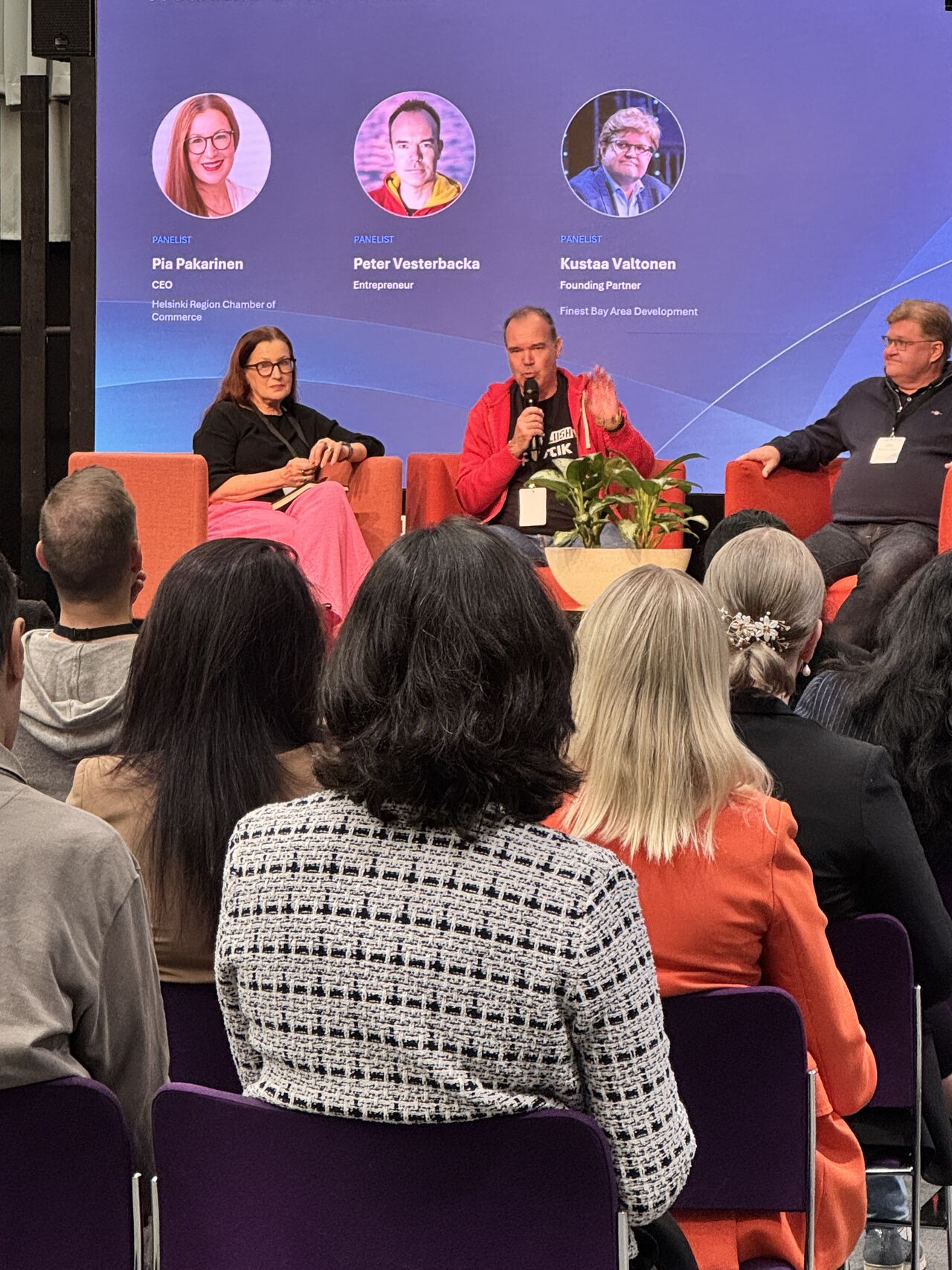 Speakers and audience at the Welcome to the Nordics panel in Helsinki
